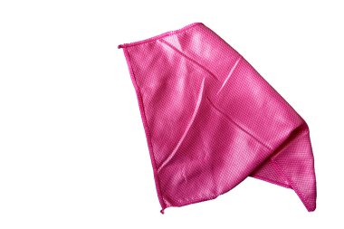 Beyaz arka planda mikrofiber temizleme bezi,