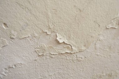 Duvarın boyası su ve nem yüzünden soyulmuş.,