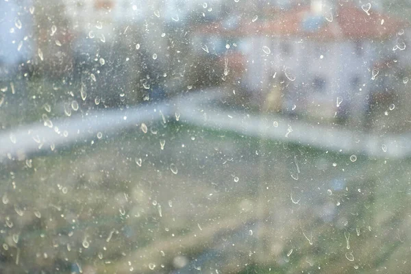 Пятно Дождя Пыльного Воздуха Стекле Пятно Образовавшееся Стекле — стоковое фото