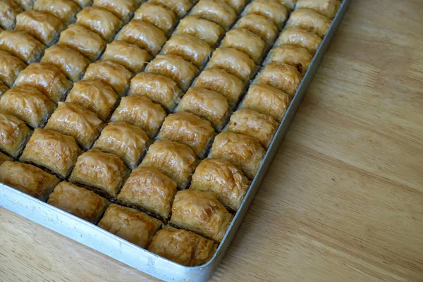 Baklava Turca Primer Plano Postre Baklava Postre Baklava Pavo Gaziantep — Foto de Stock