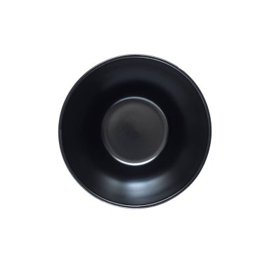 Beyaz zemin üzerinde siyah seramik kase izole 