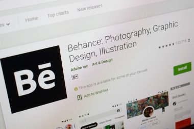 Ivanovsk, Rusya - 28 Kasım 2021: Tablet PC ekranında uygulamayı canlandır.