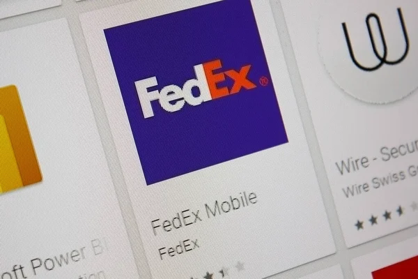 Ivanovsk Rusya Kasım 2021 Tablet Ekranında Fedex Mobile Uygulaması — Stok fotoğraf