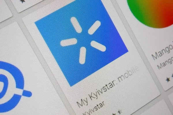 Ivanovsk, Rusya - 28 Kasım 2021: Kyivstar uygulamam bir tablet bilgisayarın ekranında.