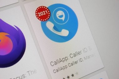 Ivanovsk, Rusya - 28 Kasım 2021: Tablet PC ekranında arama uygulaması.