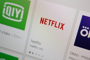 Ivanovsk, Rusya - 28 Kasım 2021: Netflix uygulaması bir tabletin ekranında.