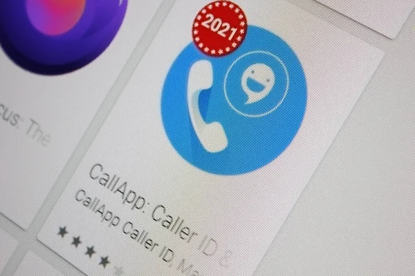 Ивановск Россия Ноября 2021 Callapp Caller App Display Tablet — стоковое фото