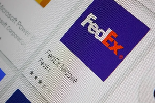 Ivanovsk Rusya Kasım 2021 Tablet Ekranında Fedex Mobile Uygulaması — Stok fotoğraf