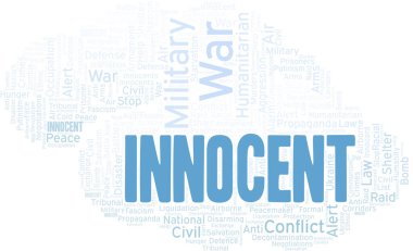 Masum kelime bulutu. Sadece metin ile oluşturulan vektör.