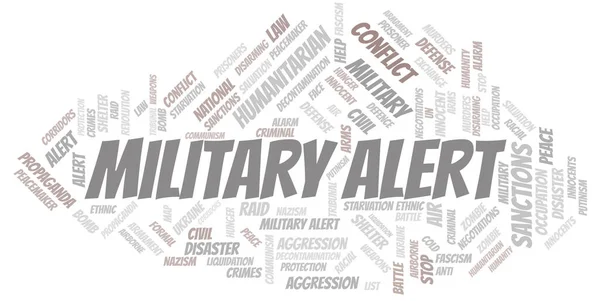 Military Alert Word Cloud Vector Made Text Only — Stock Vector