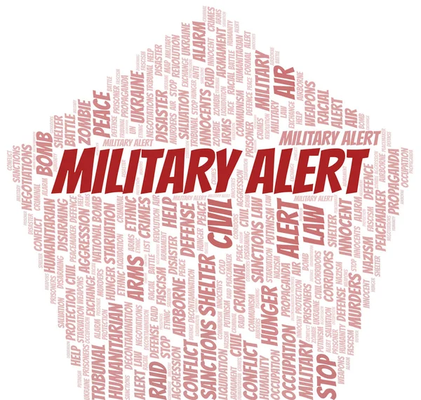 Military Alert Word Cloud Vector Made Text Only — Stock Vector