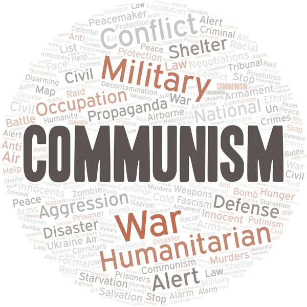 Kommunismus Wortwolke Vektor Nur Mit Text Erstellt — Stockvektor