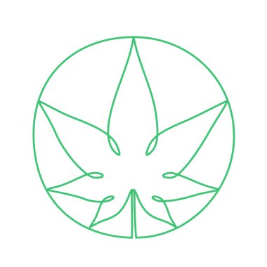 Marihuana çemberi grafik çizimi renkli