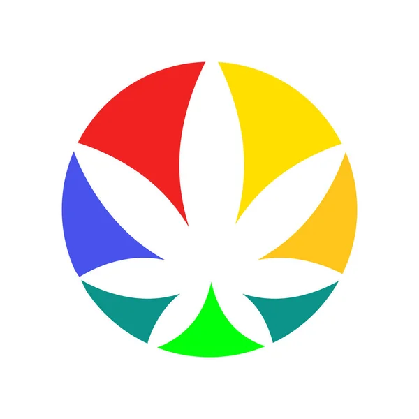 Marihuana Kreis Grafische Markierung Eingefärbt — Stockvektor