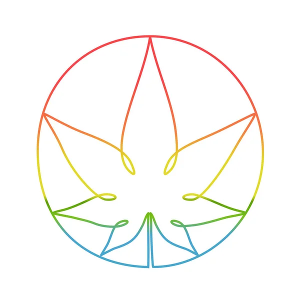 Χρωματισμένο Γραφικό Σήμα Κύκλου Μαριχουάνας — Διανυσματικό Αρχείο
