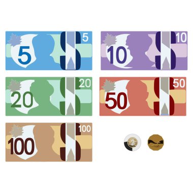 Kanada ya da Avustralya kağıt parası, 1 ve 2 dolar.