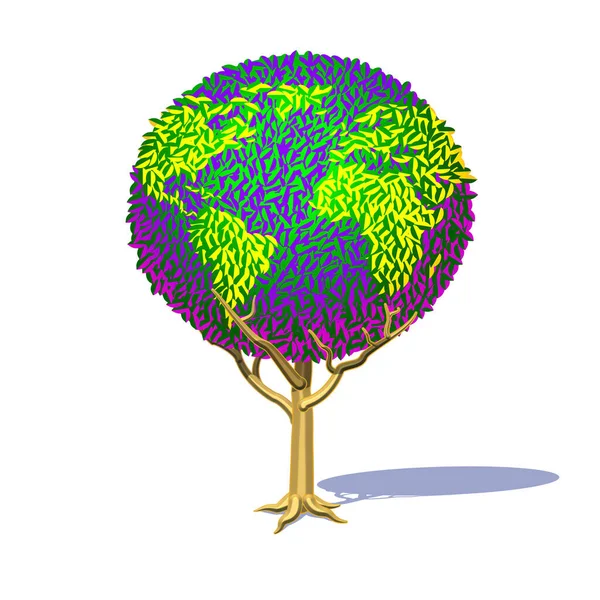 Παγκόσμιο Δέντρο Κορμός Και Κλαδιά — Διανυσματικό Αρχείο