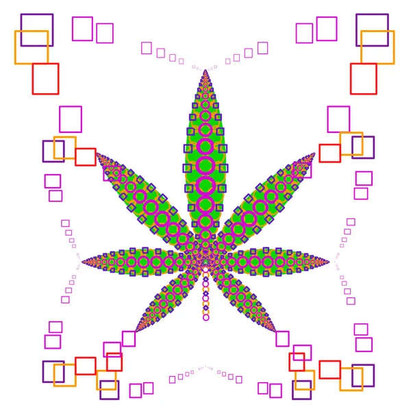 大麻五叶图案符号 — 图库矢量图片