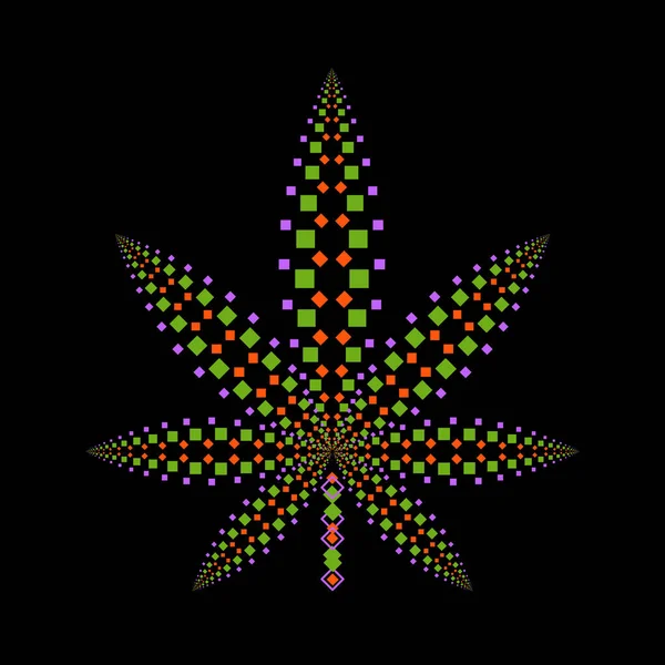 Marihuana Fünf Blatt Muster Symbol — Stockvektor