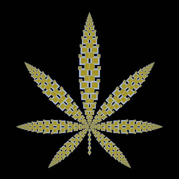 Marihuana Fünf Blatt Muster Symbol — Stockvektor