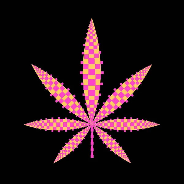 Marihuana Cinco Hojas Patrón Símbolo — Vector de stock