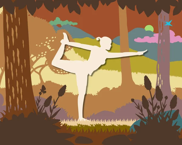 Yoga duruşu sessiz dağ ormanlarında