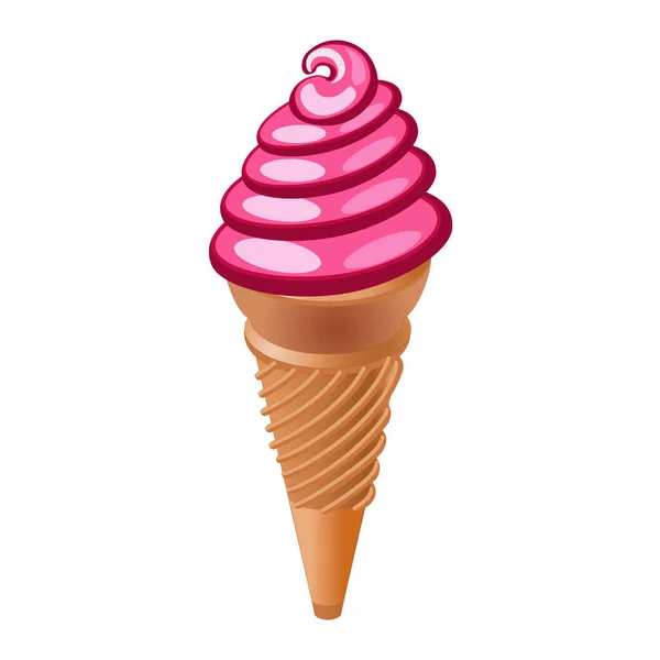 Funnel Berry Ice Cream Cone — 스톡 벡터