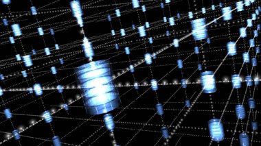 Meta ayet ve bulut depolama görüntüsü. 3B görüntüleme. 