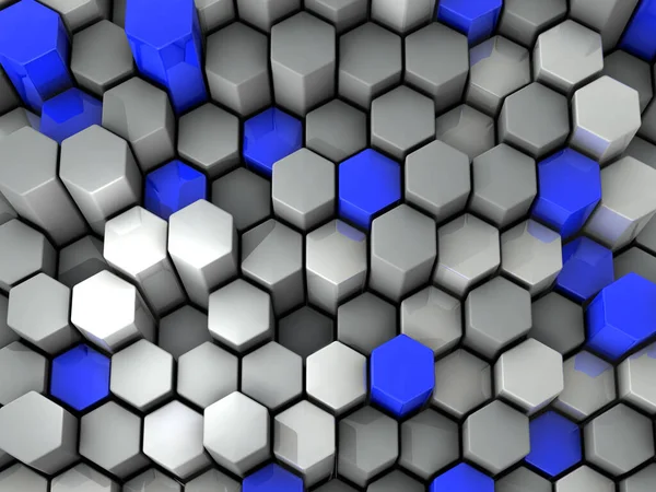 Une Organisation Les Colonnes Hexagonales Bleues Grises Sont Denses Structure — Photo