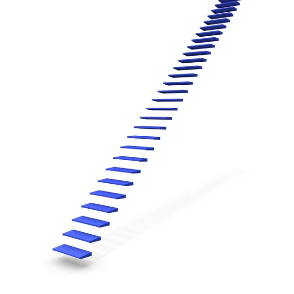 Uma Escadaria Azul Simples Que Estende Infinitamente Uma Ilustração Conceitual — Fotografia de Stock