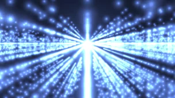 Evolución Tecnología Que Continúa Avanzando Hacia Singularidad Tecnológica Partículas Luz — Vídeo de stock