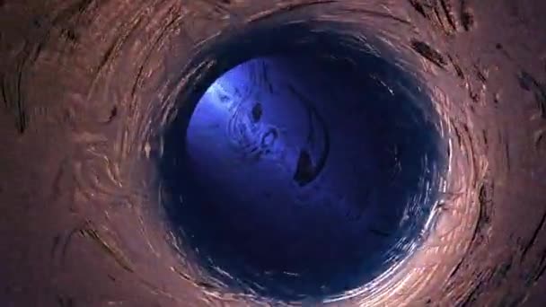 Slingrande Och Slingrande Underjordisk Grotta Synvinkel Som Tränger Igenom Mörkret — Stockvideo