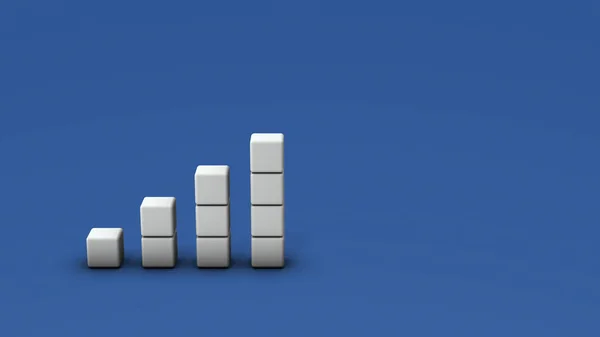 Stacked White Blocks Graph Rising Right Growth Success Concept Achievements — 스톡 사진