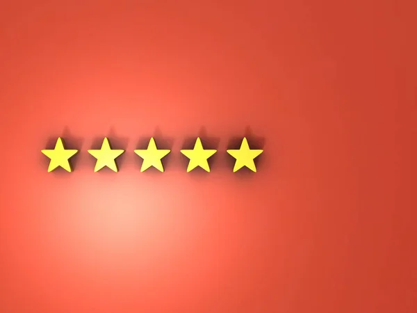 Five Stars Icon Three Golden Stars Red Wall High Score — Fotografia de Stock