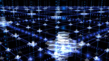 Data array in cyberspace. Accumulation and network of digital data. meta verse and information metaphor. 3D rendering.