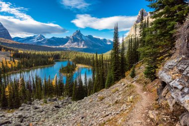 Scenic View of Glacier Lake with Canadian Rocky Mountains clipart