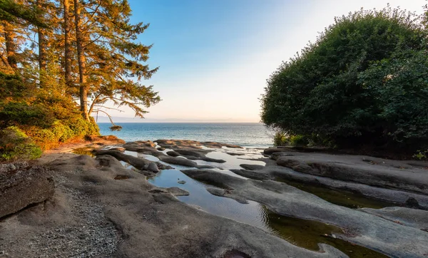 Sandcut Beach West Coast Pacific Ocean Summer Sunny Sunset Canadian — Stock Photo, Image