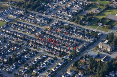 Mission City 'deki konutlar. Büyük Vancouver 'ın Doğusunda