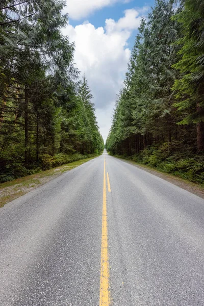 Scenic Road a zöld kanadai esőerdőben. — Stock Fotó