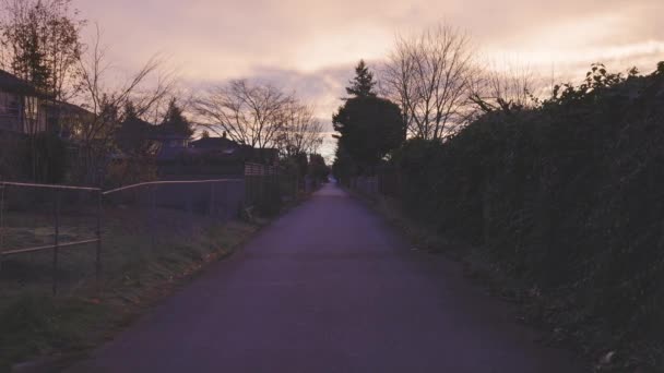 Callejón en un barrio residencial en los suburbios de la ciudad. — Vídeos de Stock