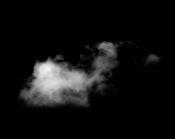 Nube blanca aislada sobre fondo negro. — Foto de Stock