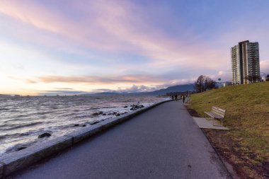 Vancouver 'daki Seawall, British Columbia, Kanada.