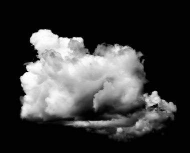 Siyah arka planda beyaz bulut izole edilmiş. Atmosfer Oluşturma İçin İyi