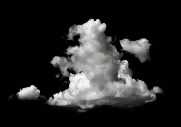 Біла Хмара Ізольована Чорному Тлі Добре Створення Атмосфери Ресурс Графічного — стокове фото