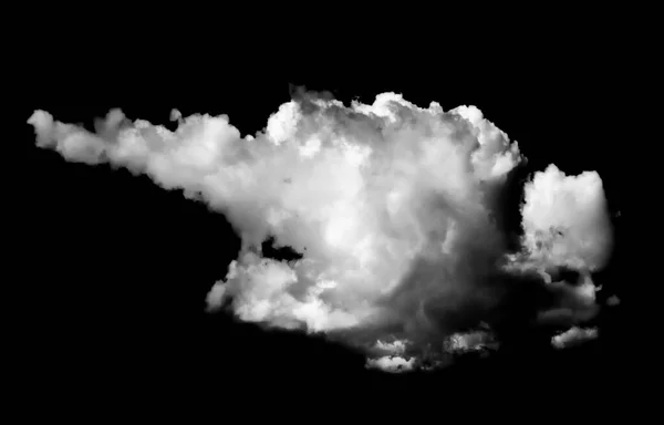 Fehér felhő elszigetelt fekete háttér. — Stock Fotó