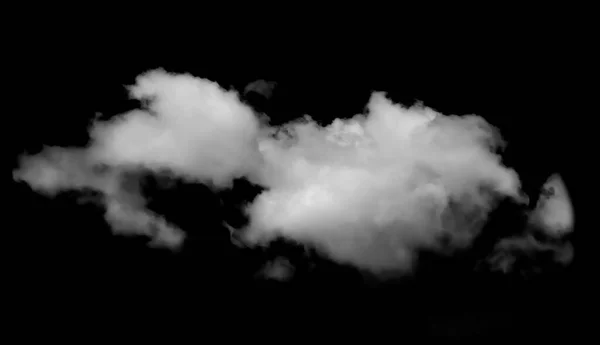 Nube blanca aislada sobre fondo negro. — Foto de Stock