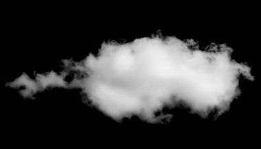 Siyah arkaplanda beyaz bulut izole.