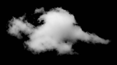 Siyah arkaplanda beyaz bulut izole.