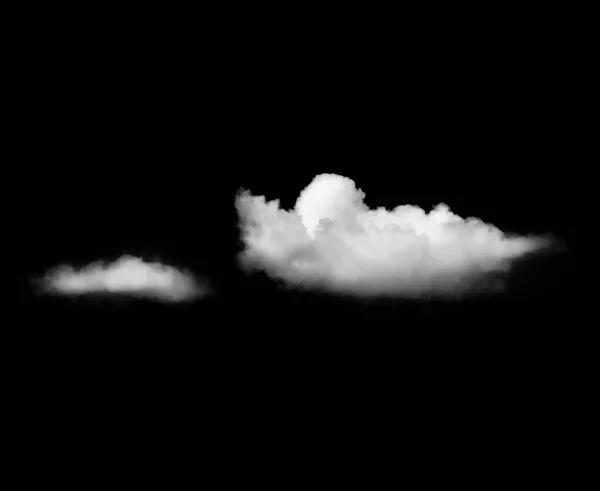 Nube blanca aislada sobre fondo negro. — Foto de Stock