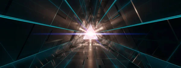 Dunkler abstrakter Sci-Fi-Tunnelhintergrund — Stockfoto